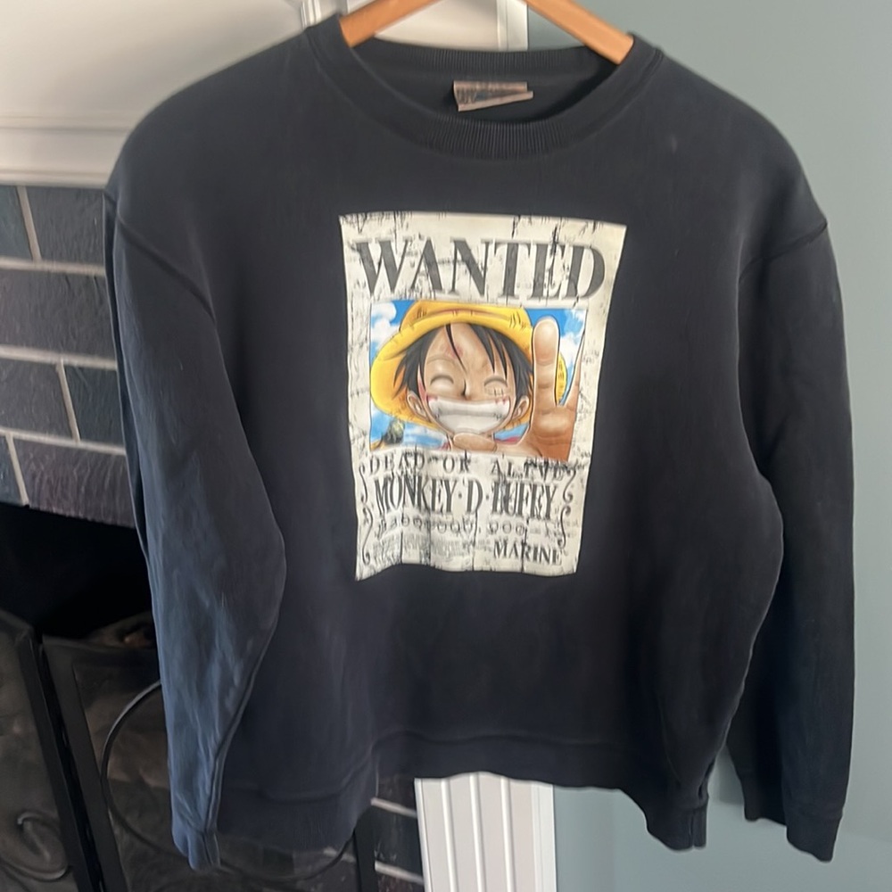 Japanese Brand x ONE PIECE Vintage Monkey D LUFFY Wanted Sweatshirt by Baleno - Picture 16 of 16